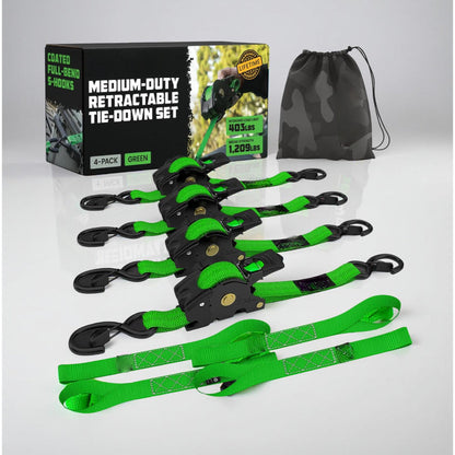 Secure Cargo Tie Downs Heavy Duty Ratchet Strap Set