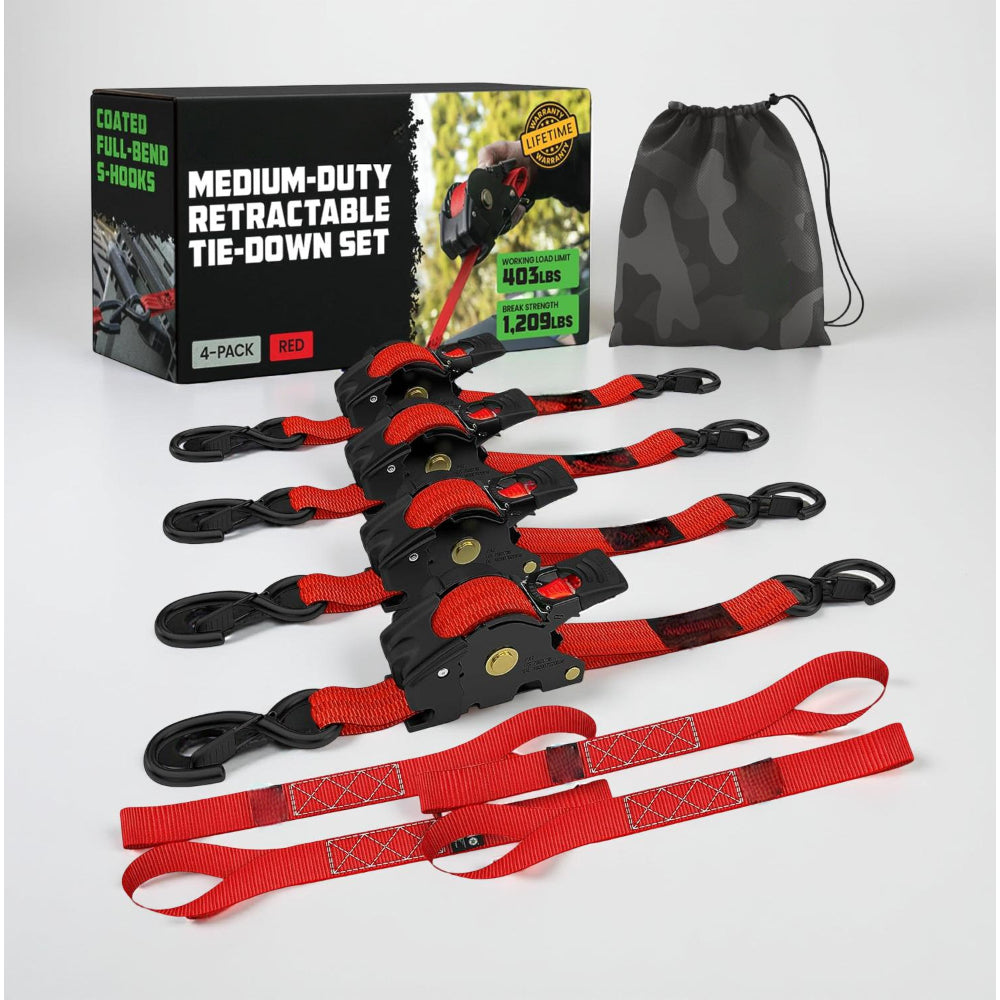 Secure Cargo Tie Downs Heavy Duty Ratchet Strap Set
