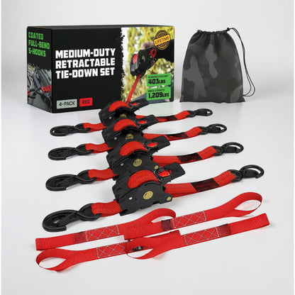 Secure Cargo Tie Downs Heavy Duty Ratchet Strap Set