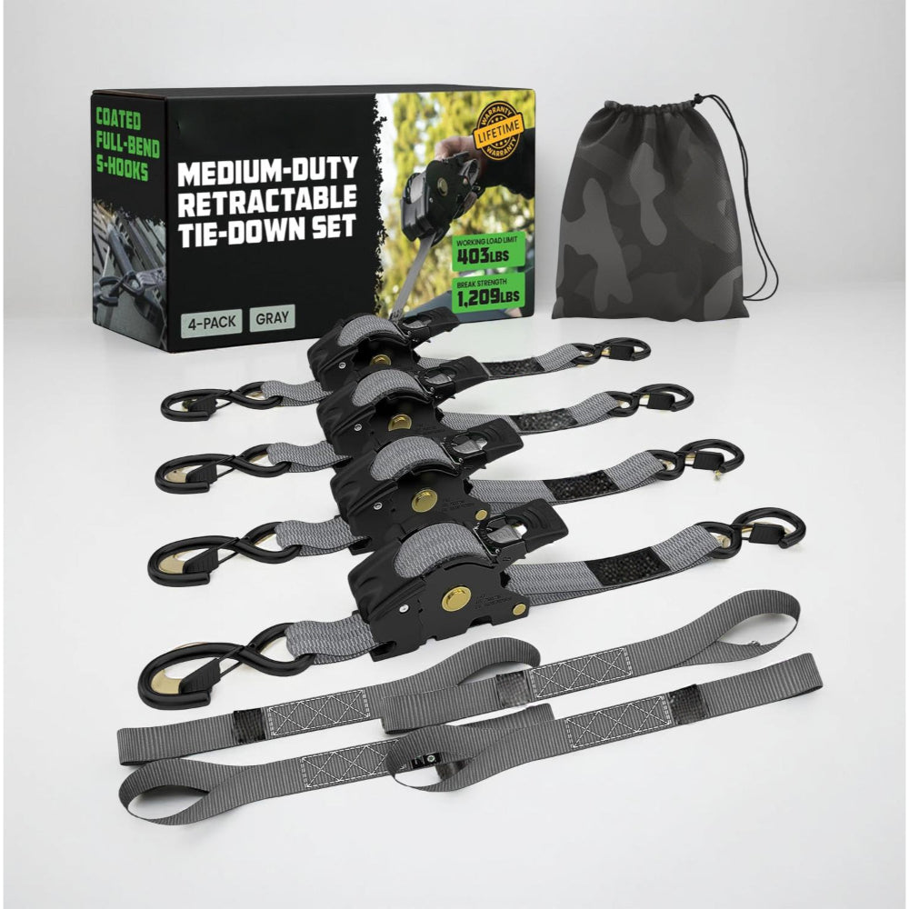 Secure Cargo Tie Downs Heavy Duty Ratchet Strap Set