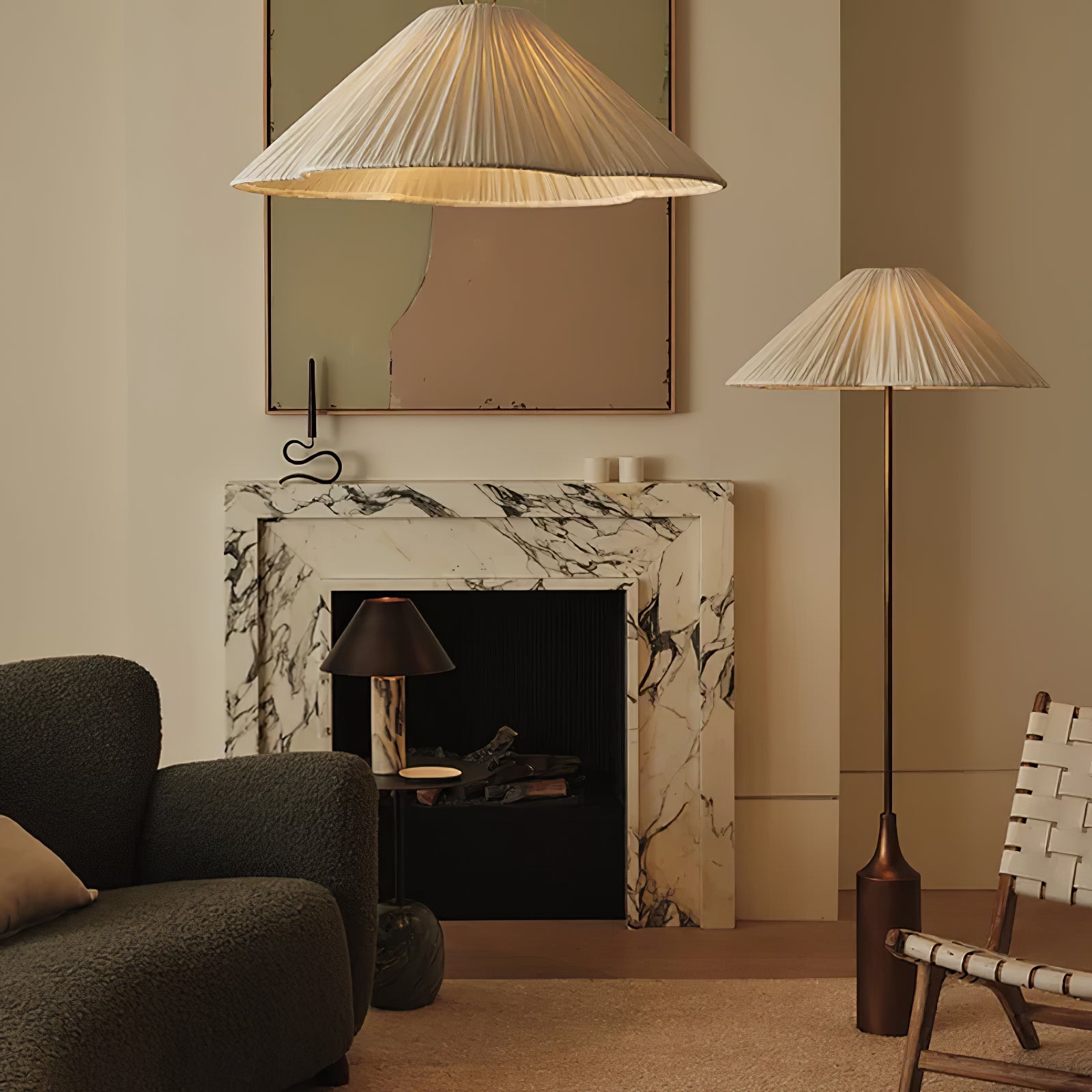 RattanGlow | Elegant Modern Rattan Brass Floor Lamp for Stylish Décor 6