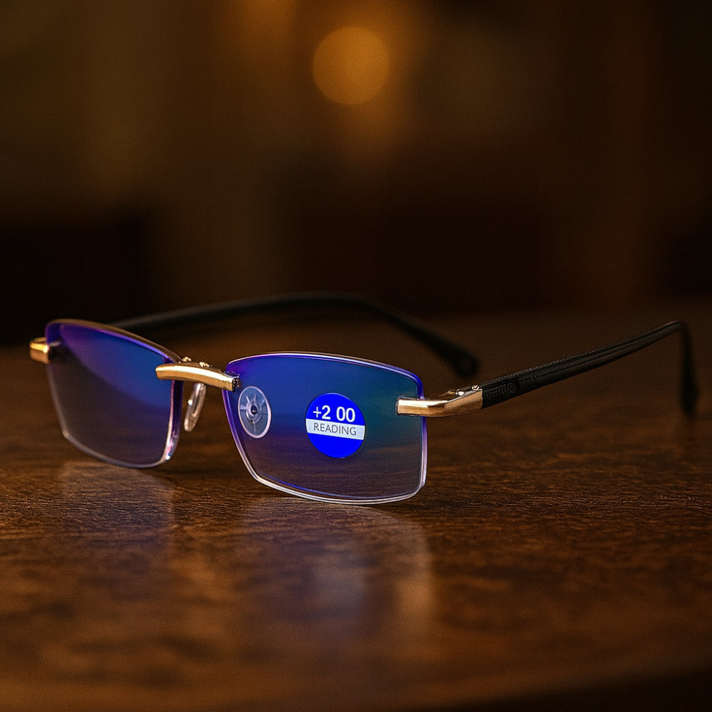 Prescription Reading Glasses with Adaptive Titanium Frames