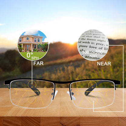 Prescription Reading Glasses with Adaptive Titanium Frames