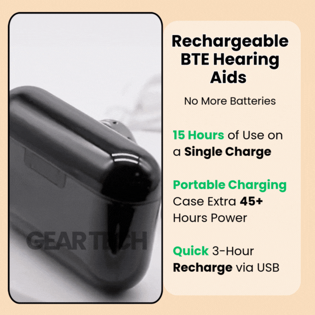 Digital Rechargeable Behind Ear Hearing Aids With Noise Reduction