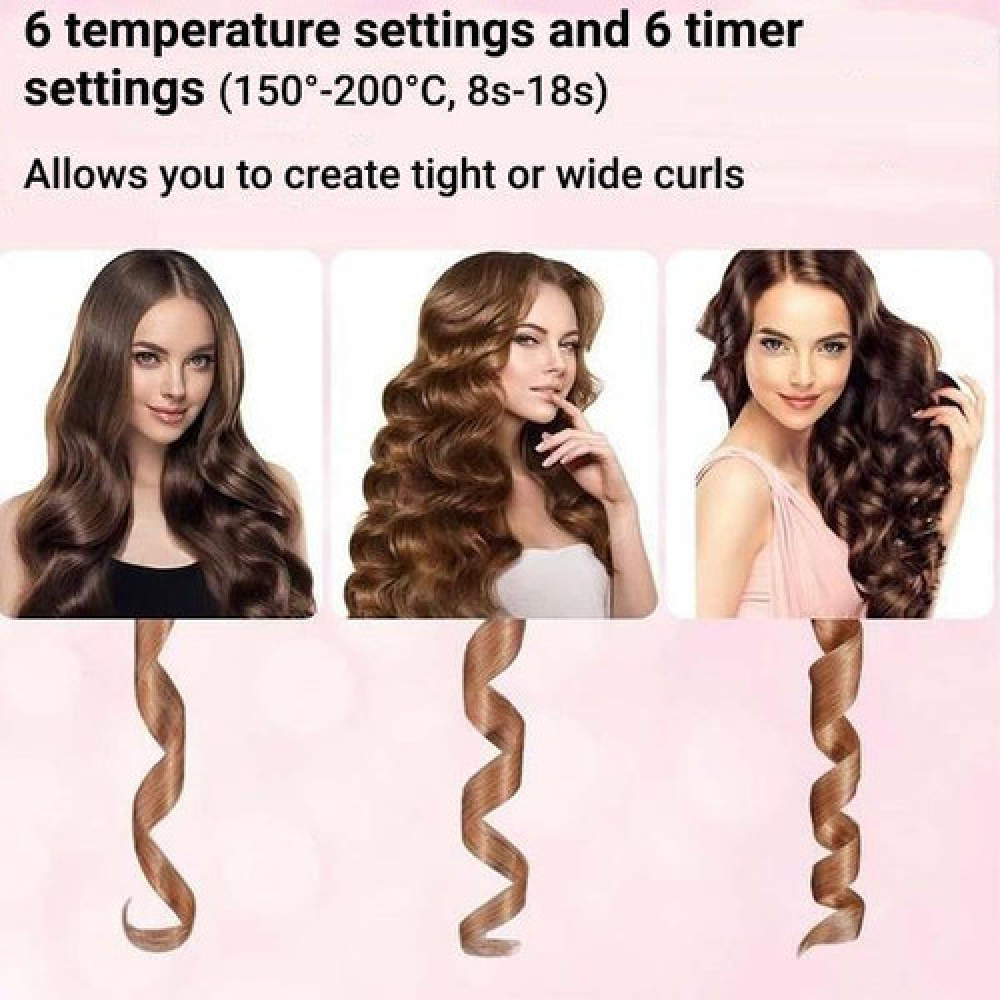 Professional Ceramic Curling Wand with Adjustable Heat