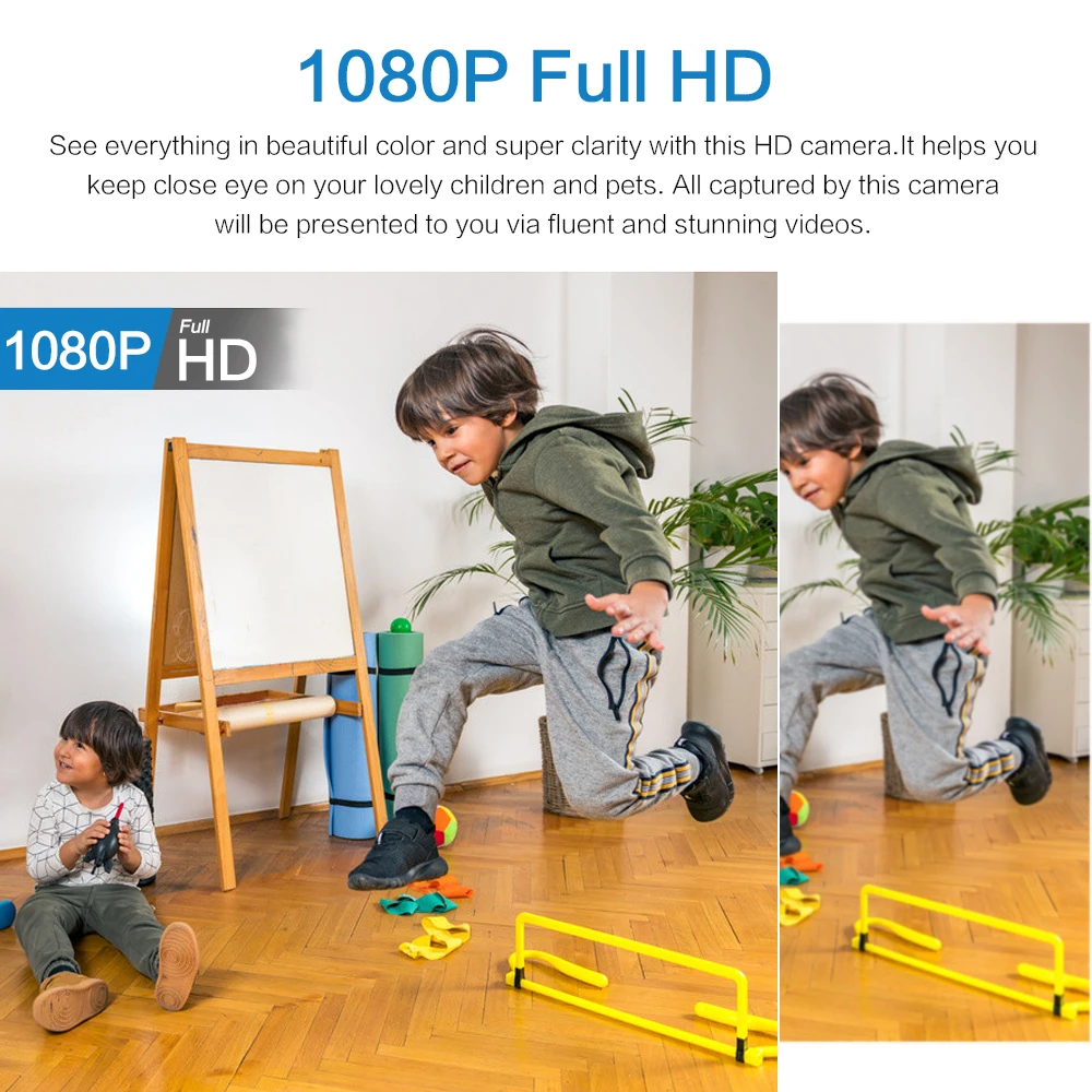 Compact 1080P WiFi Security Camera with Wide Night View