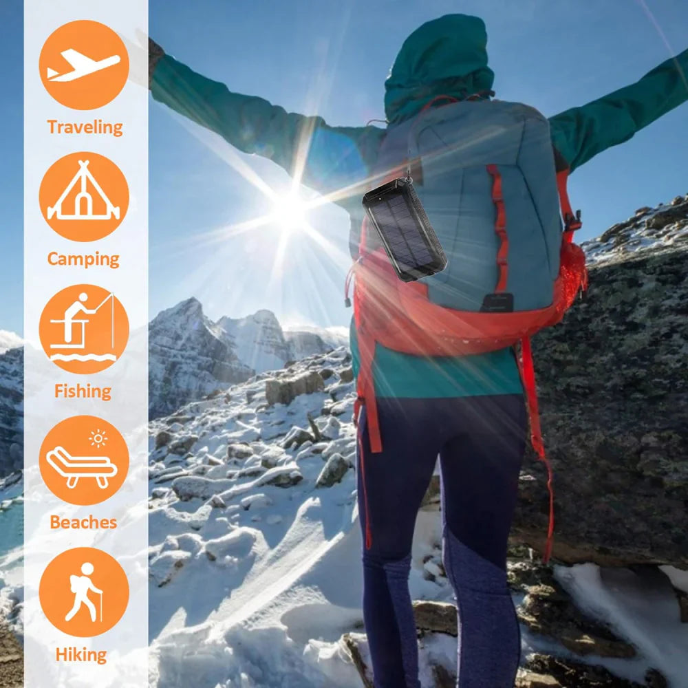 High Capacity Solar Waterproof Power Bank Charger