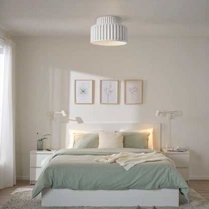 RibbedGlow | Stylish Retro Resin Flush Mount Ceiling Light Fixture 2