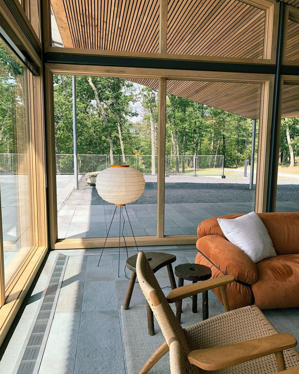 Warm White Paper Floor Lamp with Soft Lighting