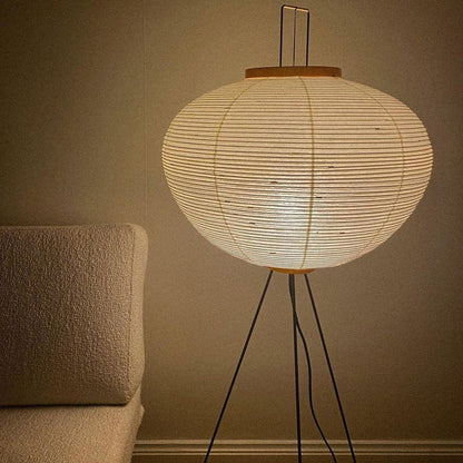 Warm White Paper Floor Lamp with Soft Lighting
