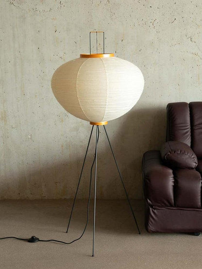 Warm White Paper Floor Lamp with Soft Lighting