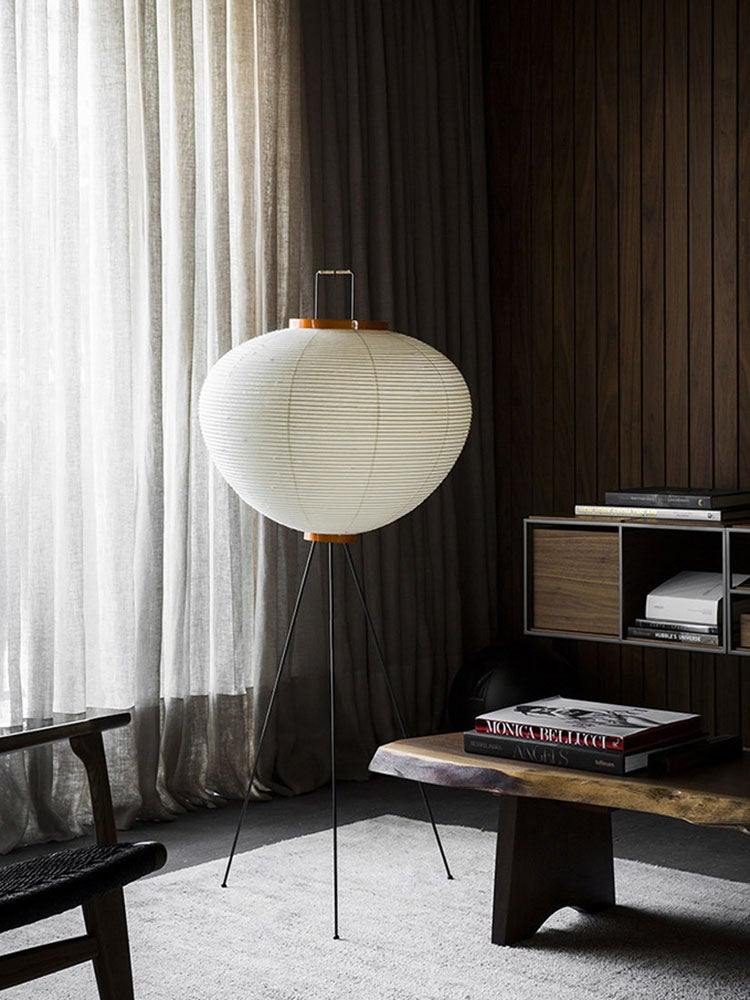 Warm White Paper Floor Lamp with Soft Lighting