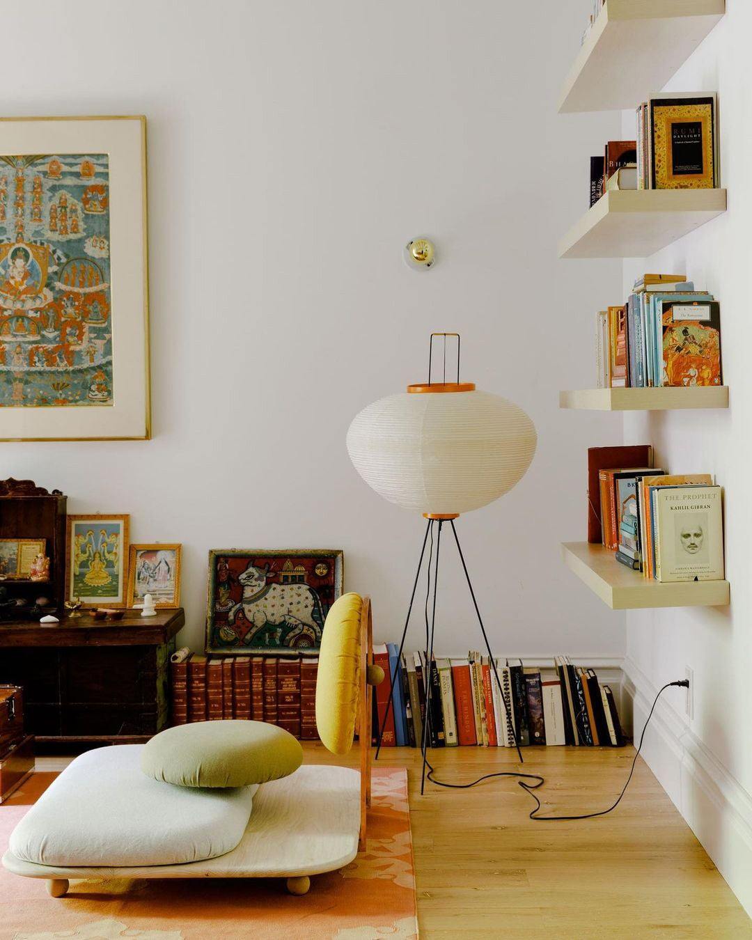 Asian Style Rice Paper Floor Light