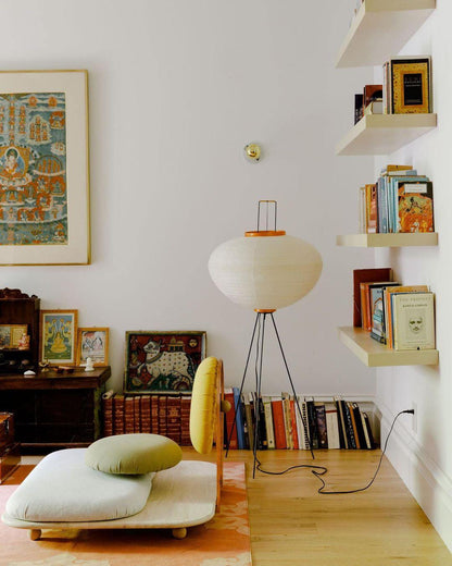 Warm White Paper Floor Lamp with Soft Lighting