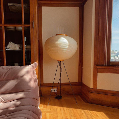 Warm White Paper Floor Lamp with Soft Lighting
