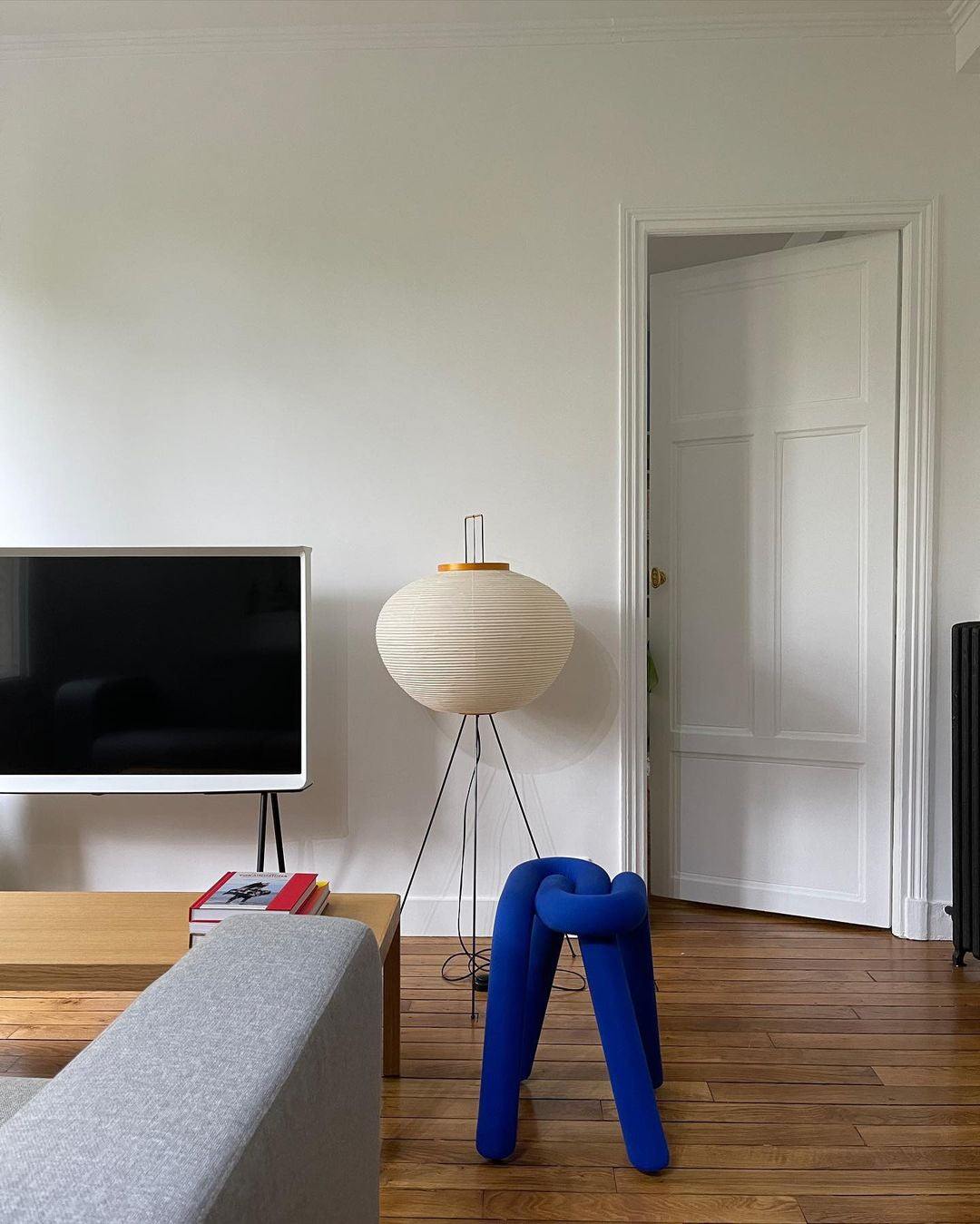 Warm White Paper Floor Lamp with Soft Lighting