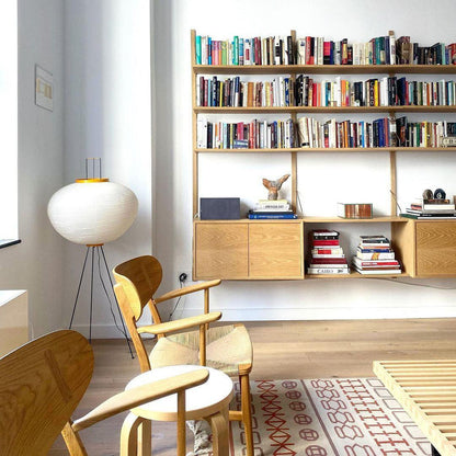 Warm White Paper Floor Lamp with Soft Lighting