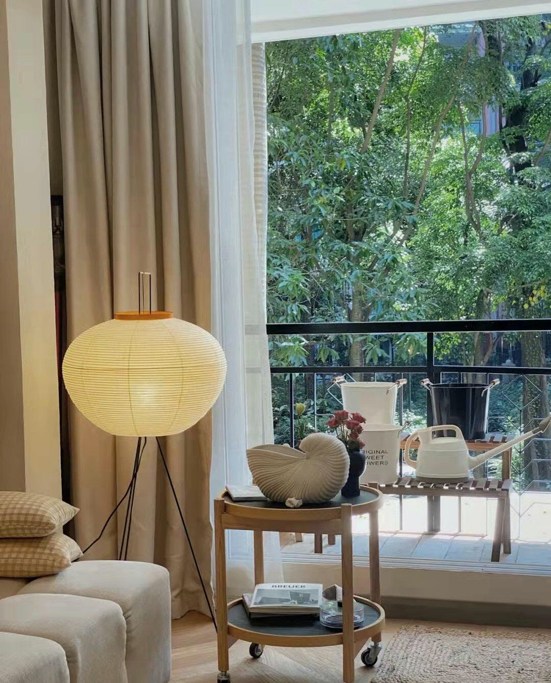 Asian Style Rice Paper Floor Light