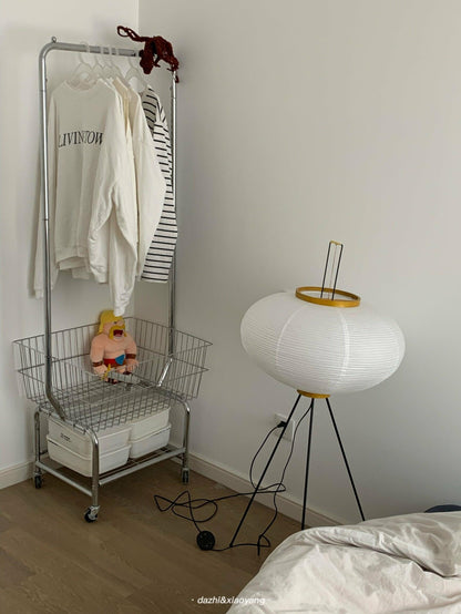 Warm White Paper Floor Lamp with Soft Lighting