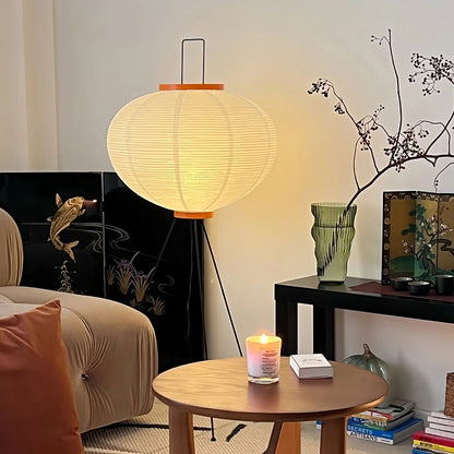 Warm White Paper Floor Lamp with Soft Lighting