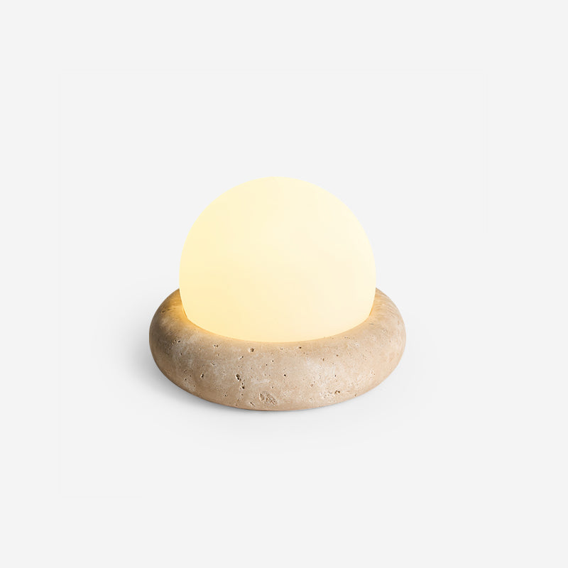 Small Round Stone Desk Lamp