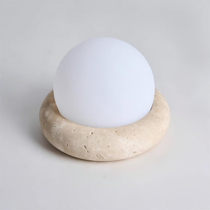 Small Round Stone Desk Lamp