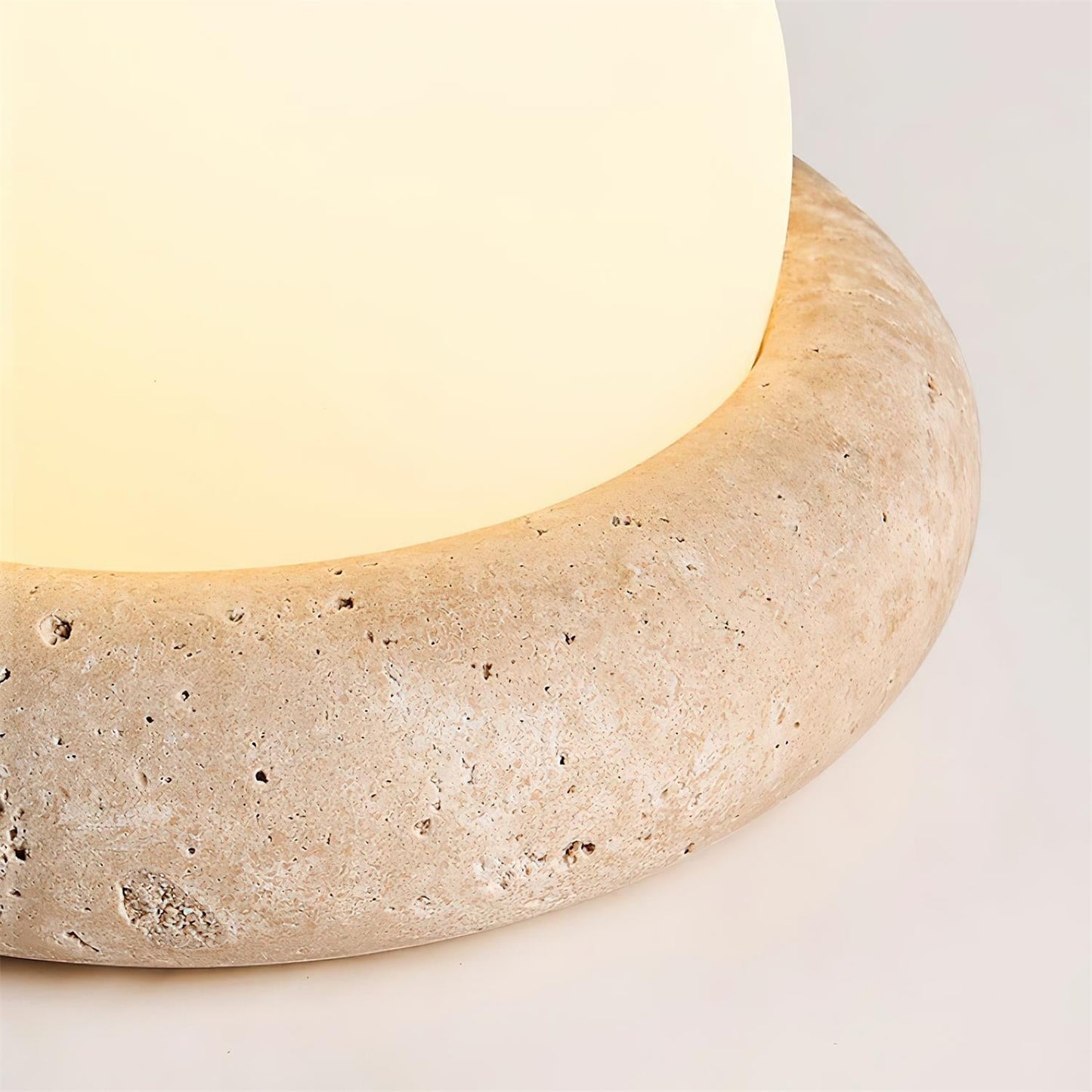 Small Round Stone Desk Lamp