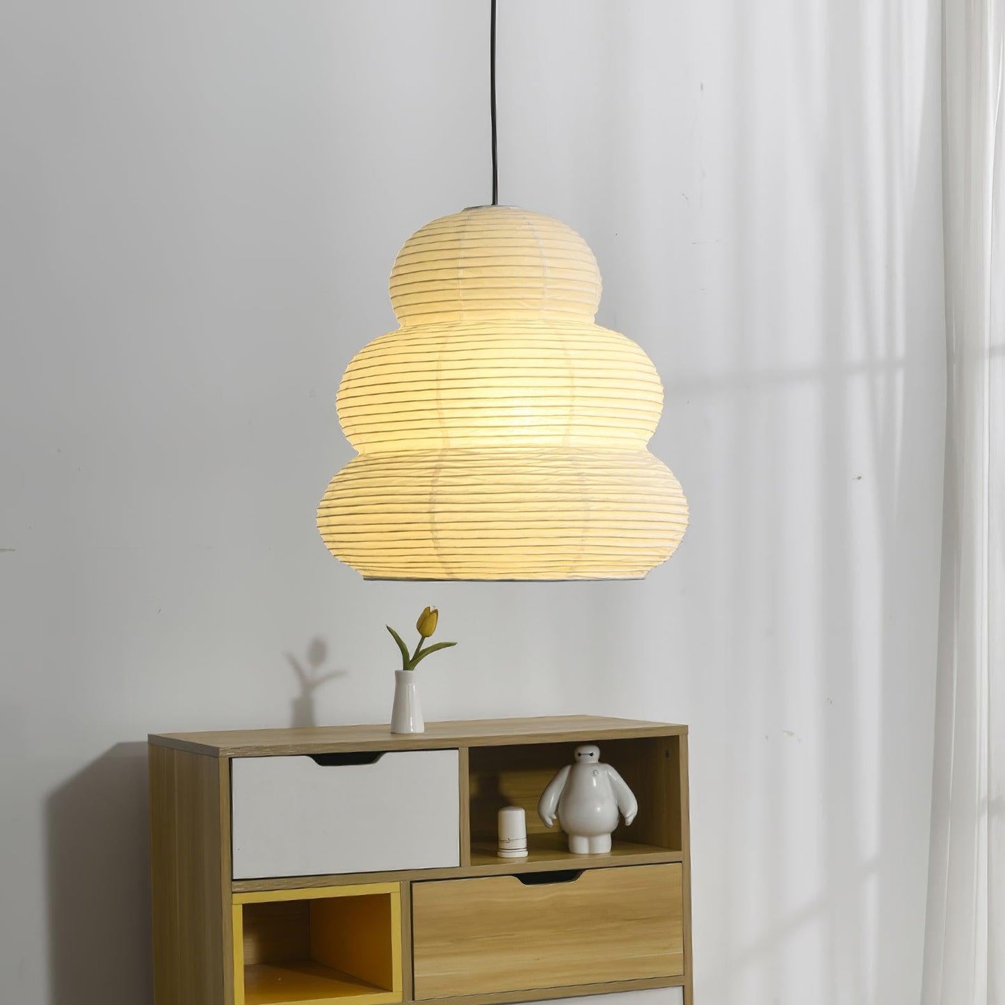 Asian Inspired Paper Shade Lamp
