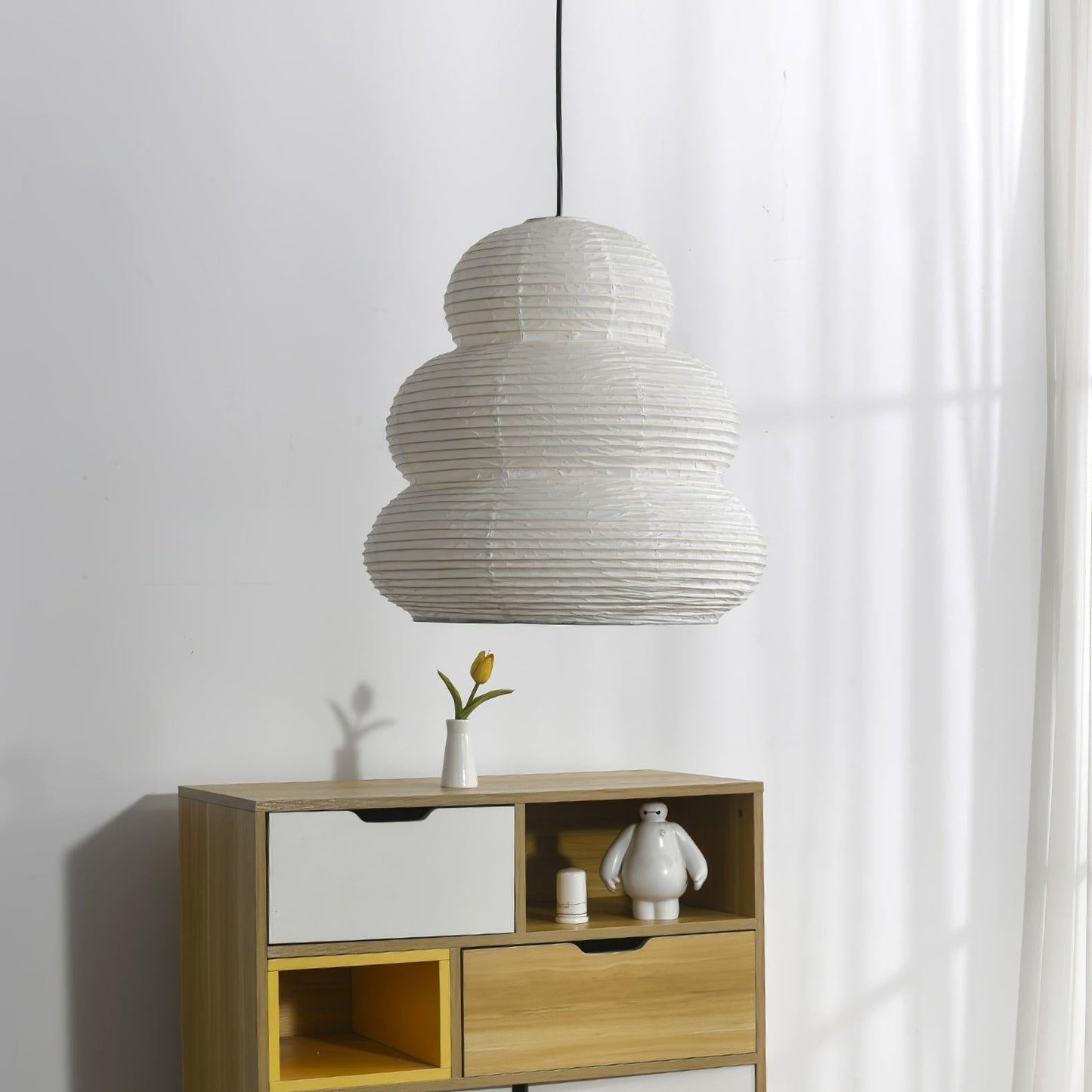Asian Inspired Paper Shade Lamp