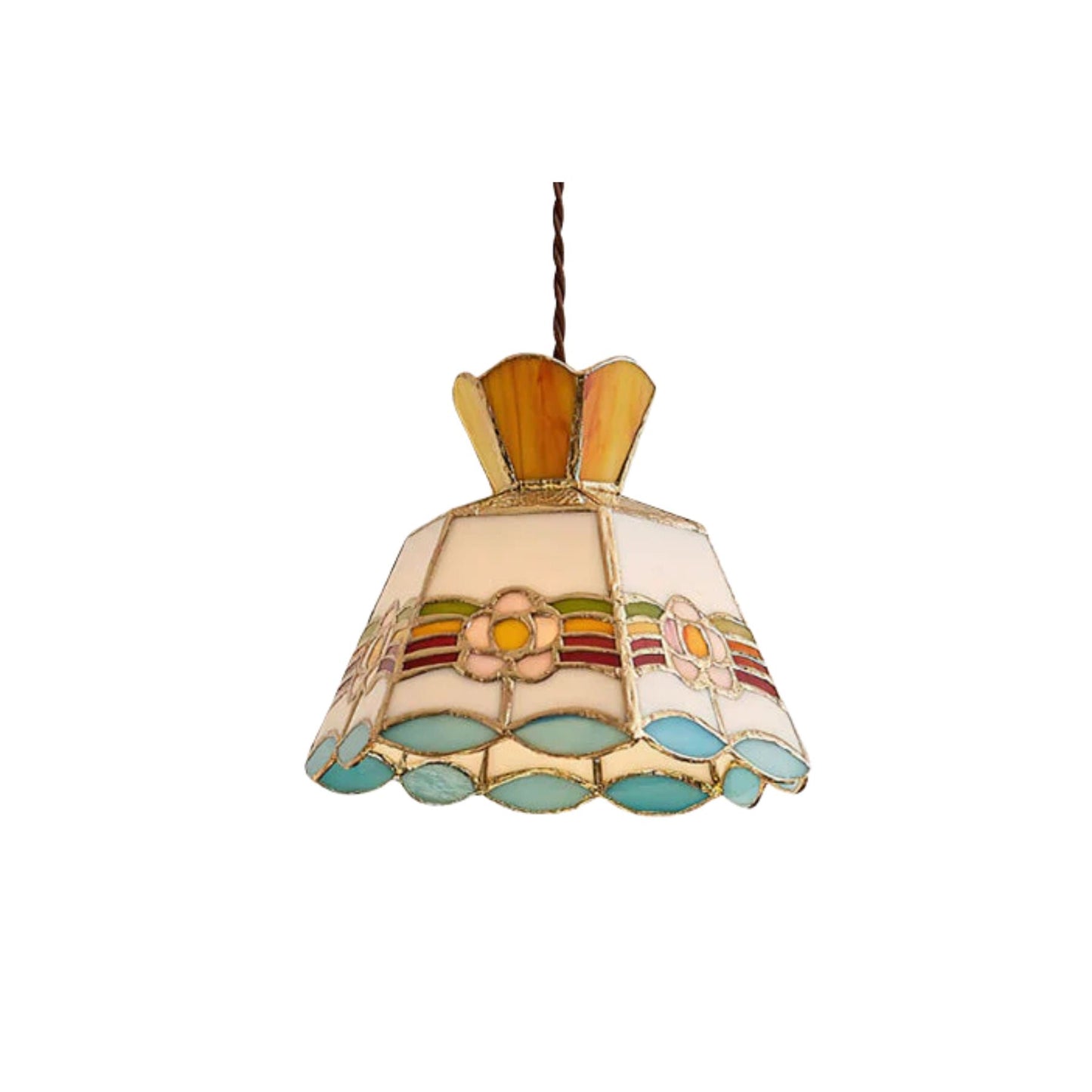 Vintage Glass Pendant Light with Traditional Style Shade - Lusomart
