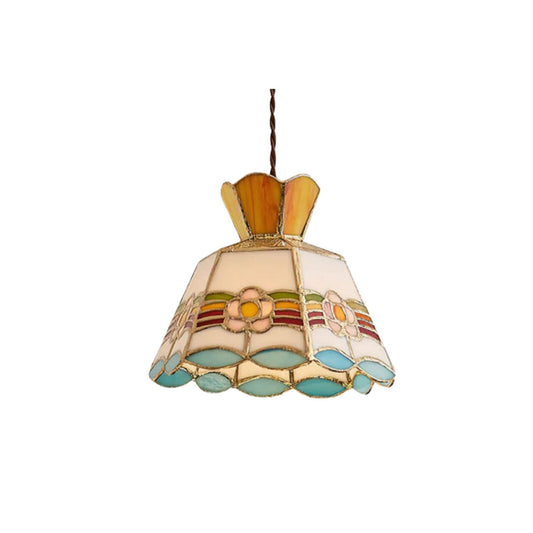 Vintage Glass Pendant Light with Traditional Style Shade - Lusomart
