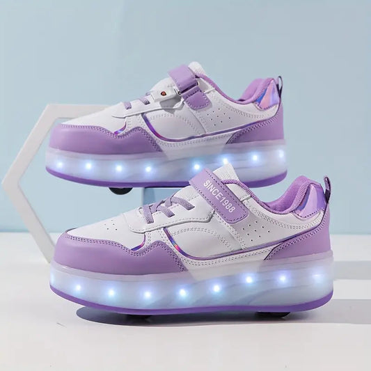 Fun Kids LED Light Up Roller Skates - Lusomart