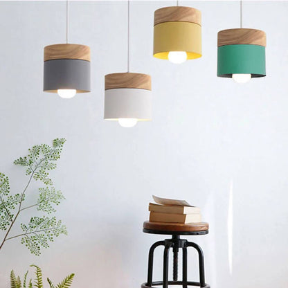 Natural Oak Round Hanging Light