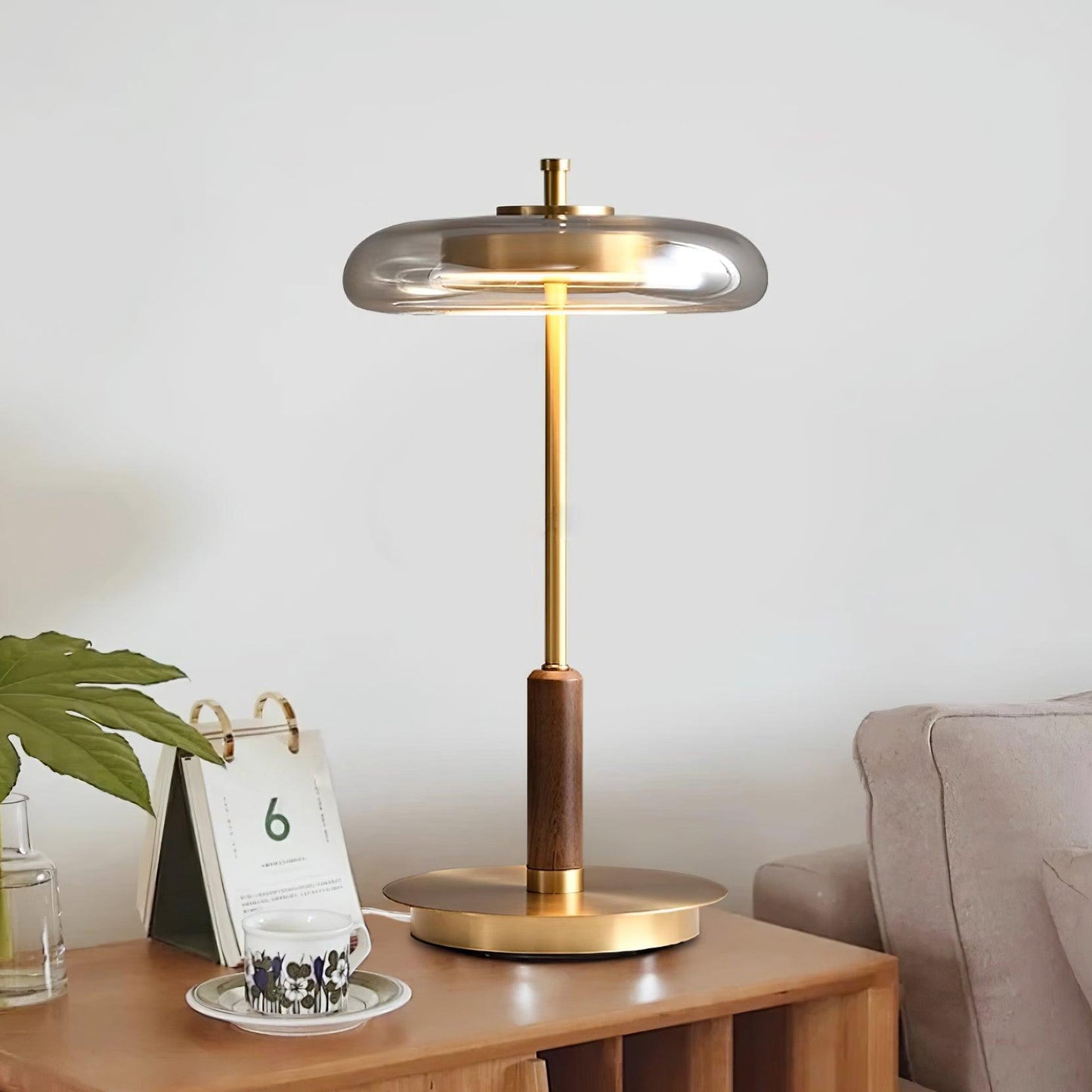 Sleek Round Glass LED Desk Lamp - Lusomart