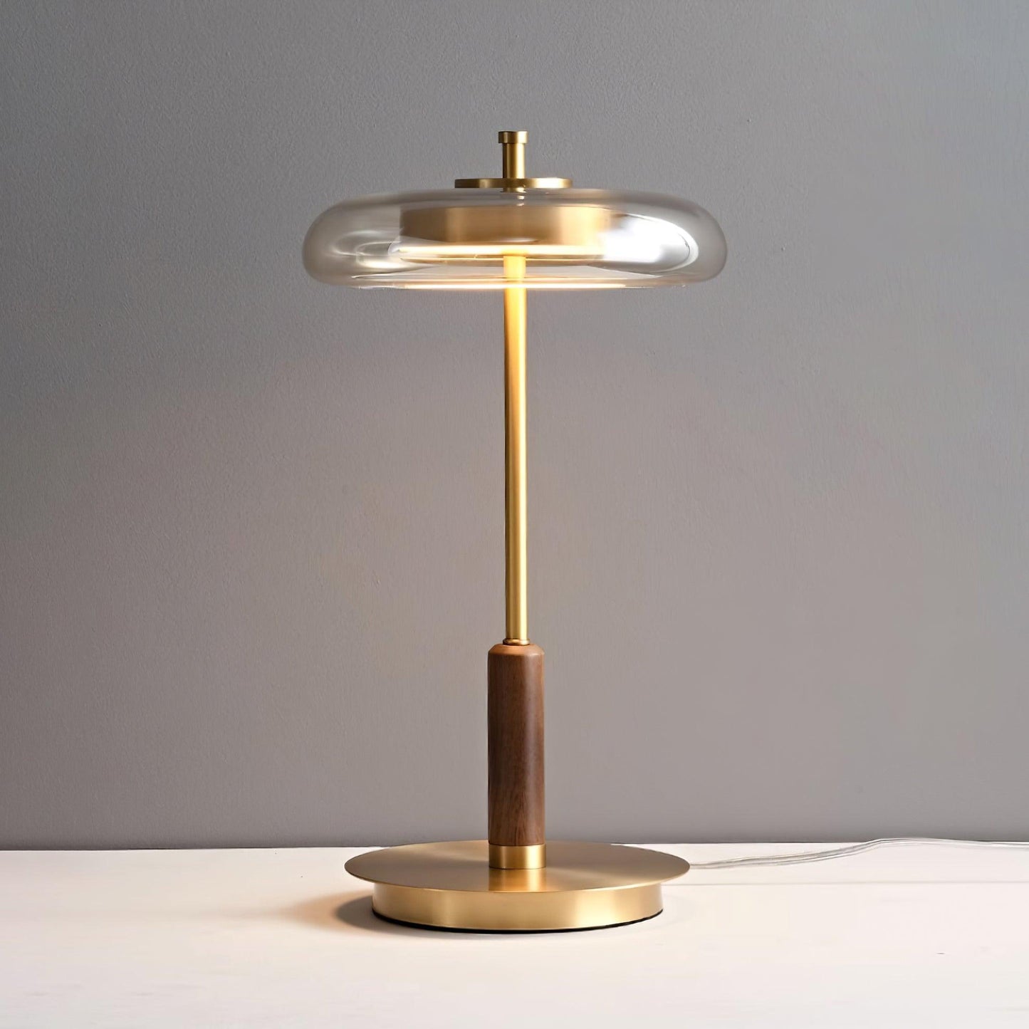 Sleek Round Glass LED Desk Lamp