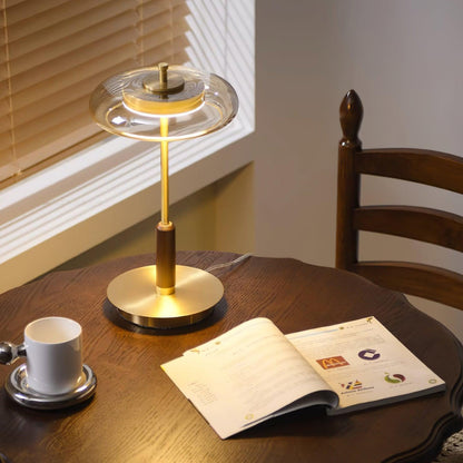 Sleek Round Glass LED Desk Lamp