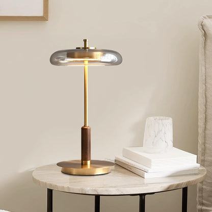 Sleek Round Glass LED Desk Lamp