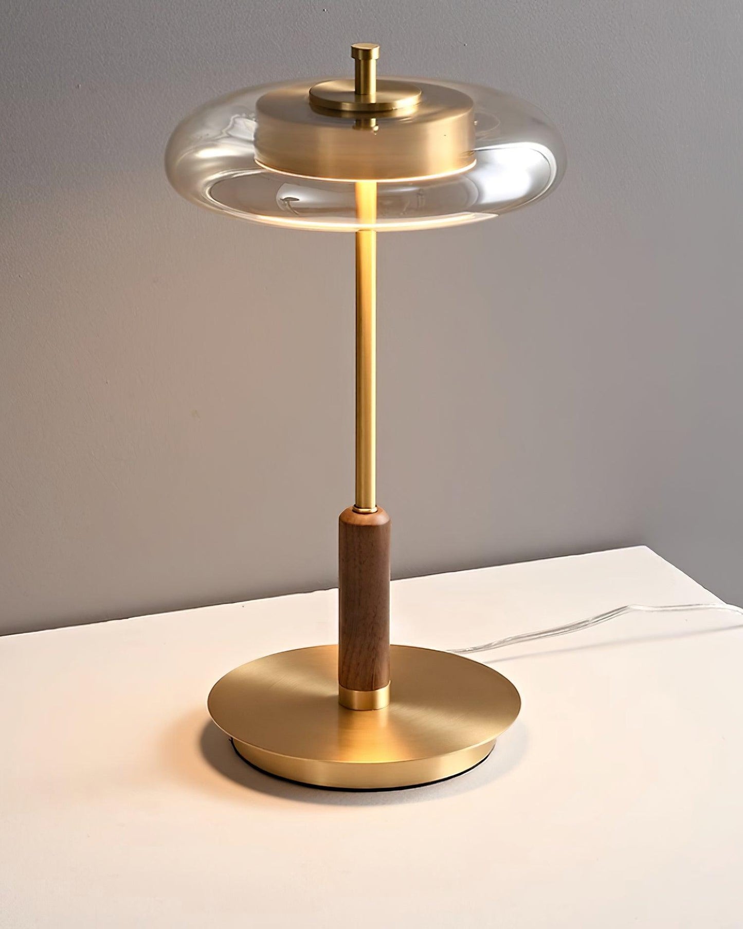 Sleek Round Glass LED Desk Lamp