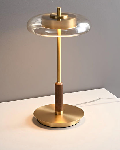 Sleek Round Glass LED Desk Lamp