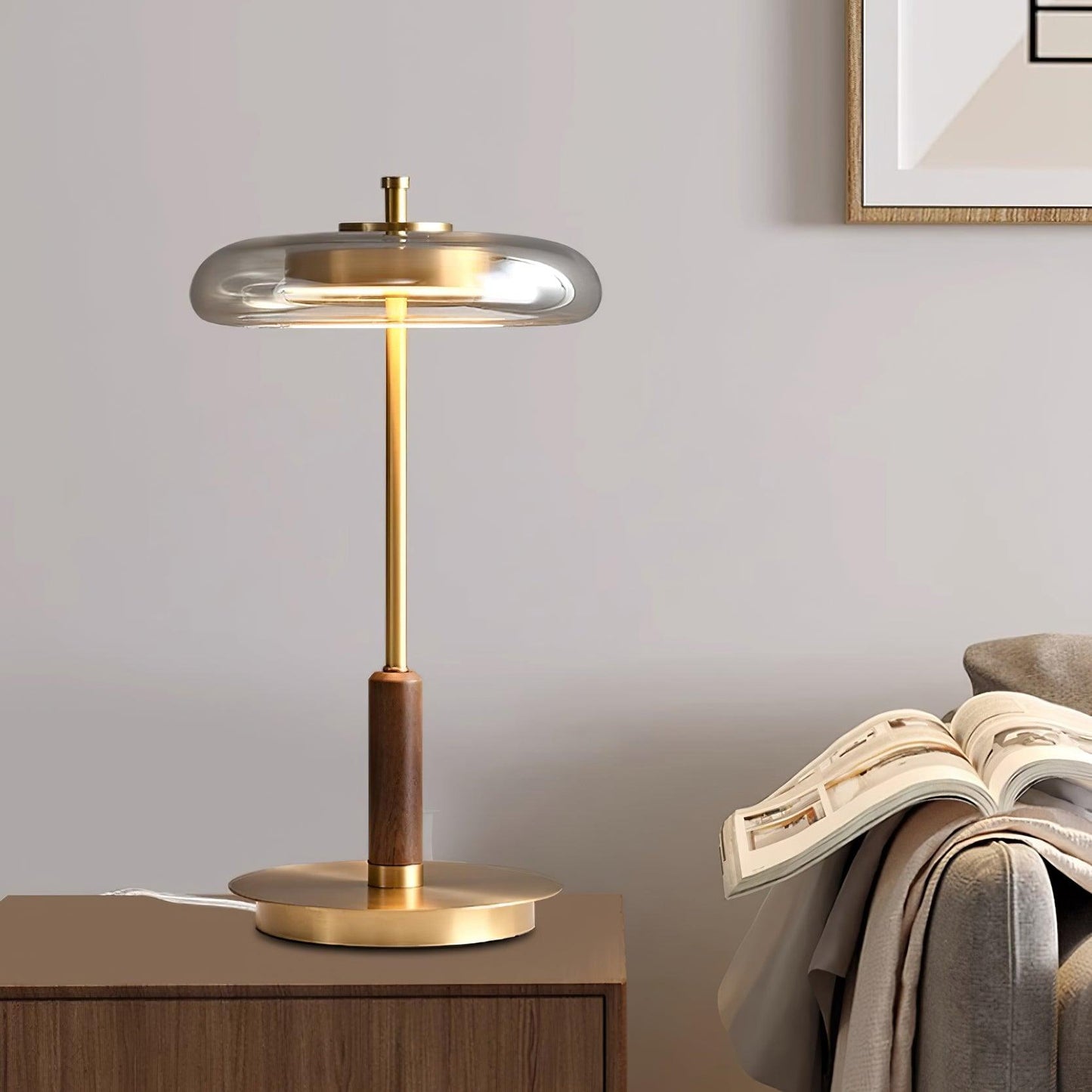 Sleek Round Glass LED Desk Lamp