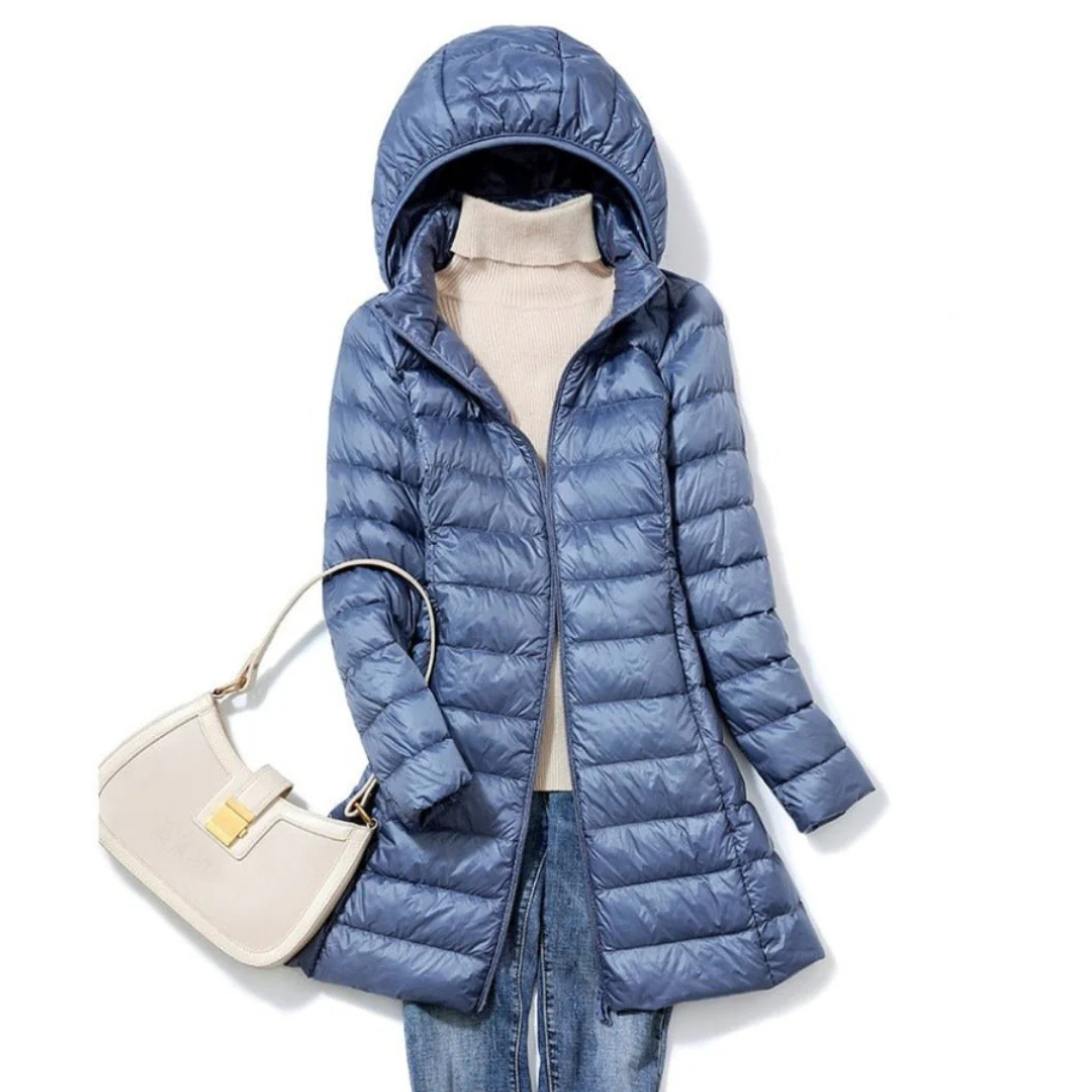 Pink Women's Slim Fit Winter Puffer Coat - Lusomart