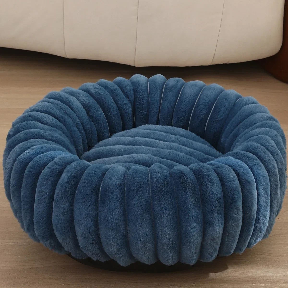 Round Donut Dog Bed - Soft Plush Washable Bed for Small to Medium Dogs - Cozy Design for Comfort and Security 14