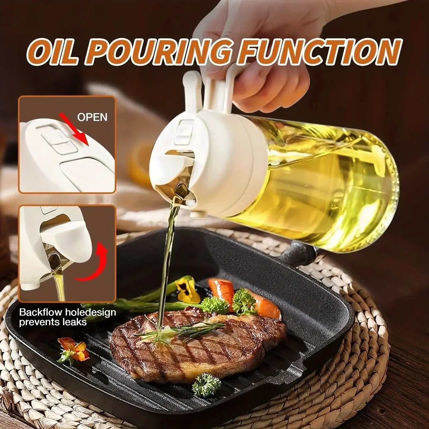 RoyalMist™- 2 in 1 Oil Dispenser 470ml/15.8oz Inovessa