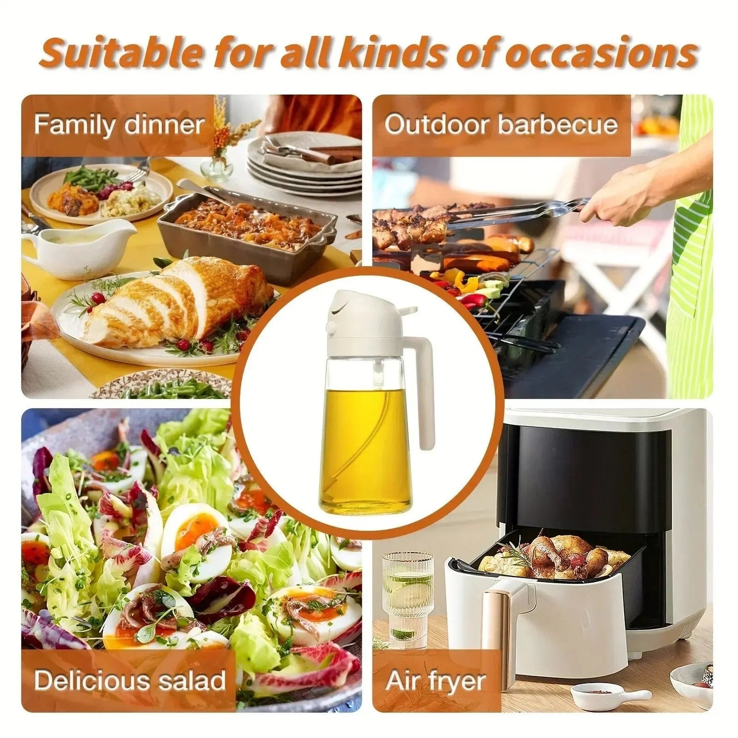 RoyalMist™- 2 in 1 Oil Dispenser 470ml/15.8oz Inovessa
