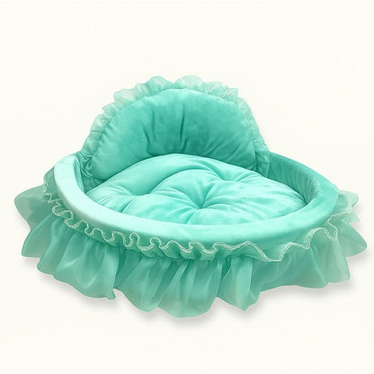Plush Comfortable Ruffled Dog Bed - Lusomart