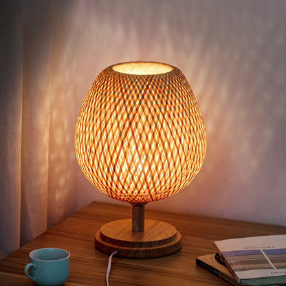 Natural Bamboo Style LED Table Lamp - Lusomart