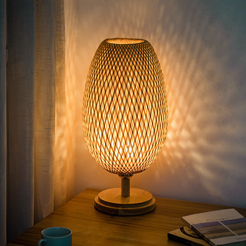 RusticGleam – Antique Bamboo Table Light 1