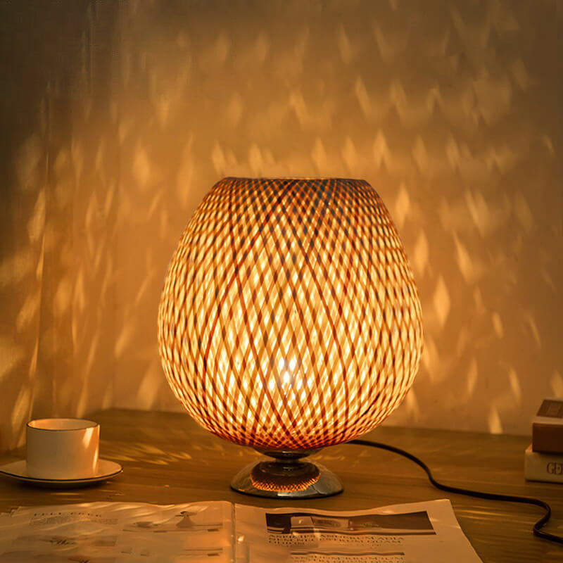 RusticGleam – Antique Bamboo Table Light 3