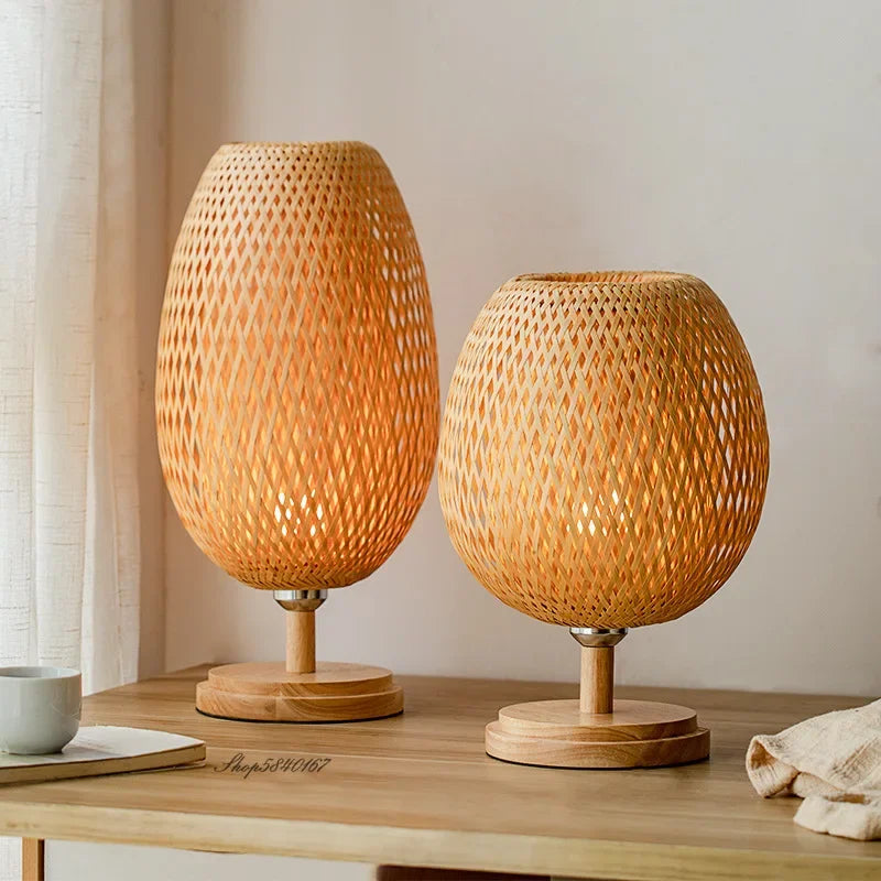 RusticGleam – Antique Bamboo Table Light 4