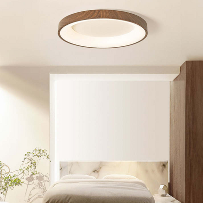 Round Wooden Ceiling Lamp with Soft LED Glow - Lusomart